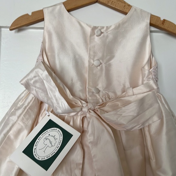 Darling Isabela Garretón NWT blush pink silk & lace formal or flower girl dress - Picture 7 of 11